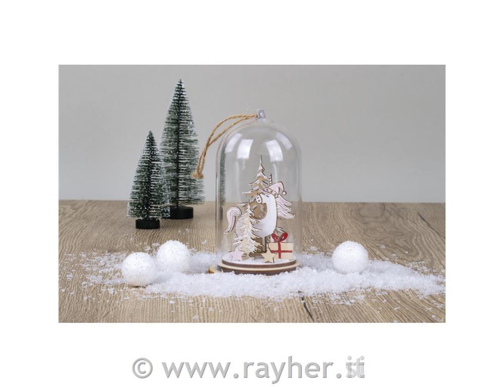 Lesena maketa Praznični samorog set 2 premer 6 cm v=8,2 cm