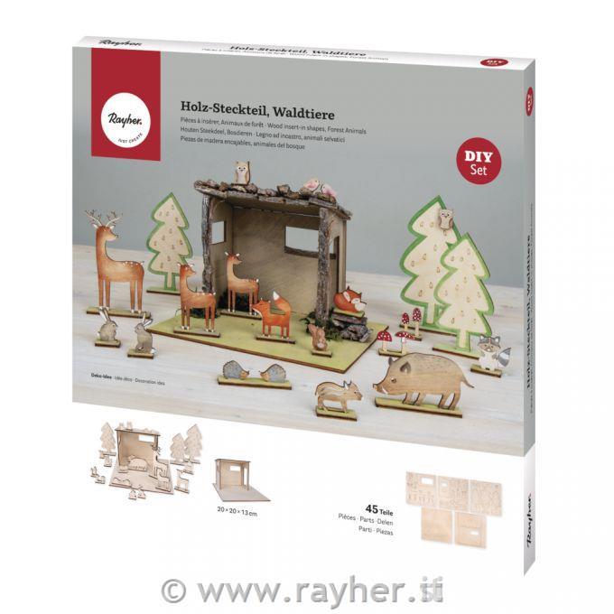 Wood.build.kit 3D Forest animals 45 Piec