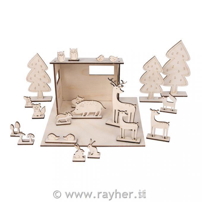 Wood.build.kit 3D Forest animals 45 Piec