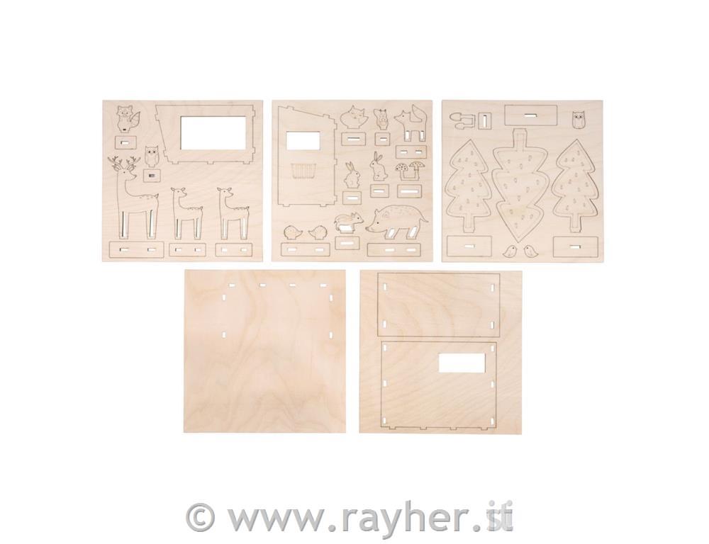 Wood.build.kit 3D Forest animals 45 Piec