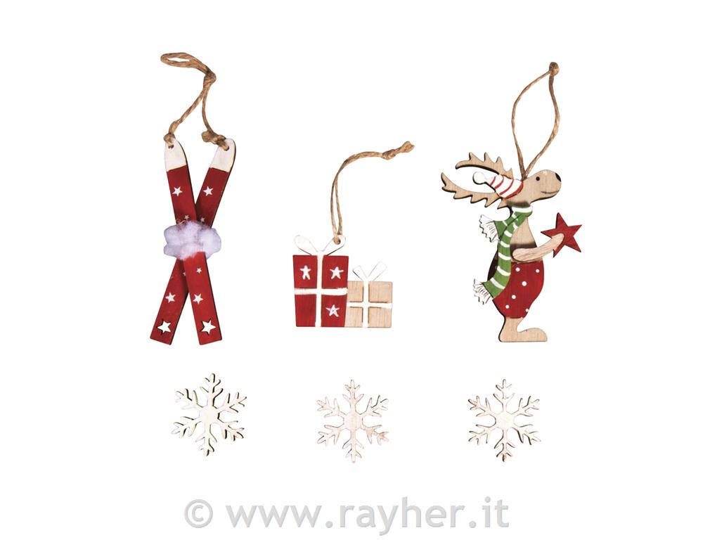 Decorazioni in legno 6 pz