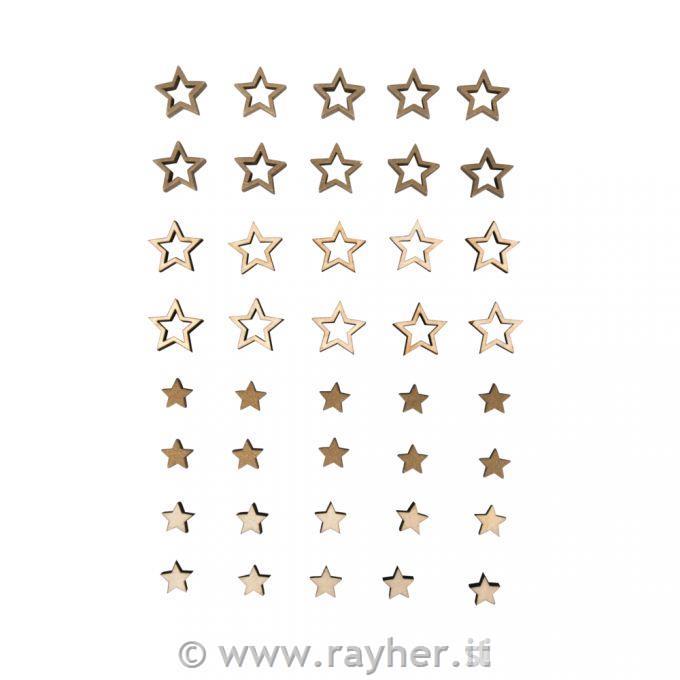 Leseni okraski Zvezdice 1,2 cm set 40