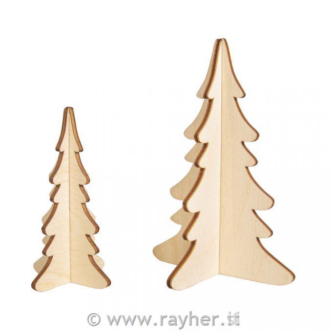 Leseni okraski Smrečica set 2 9,2x14 cm/ 6,7x10 cm