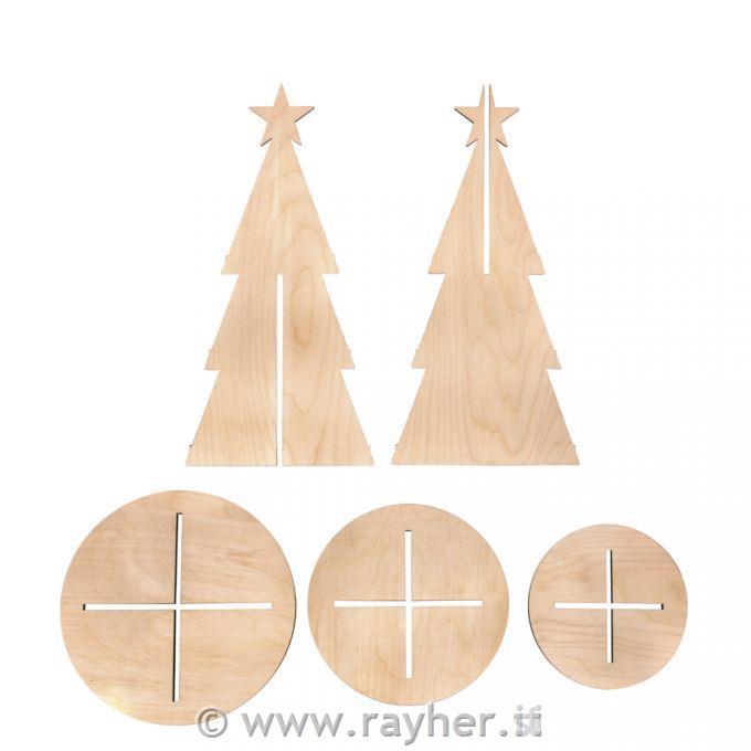 Abete in legno, trespolo 45cm