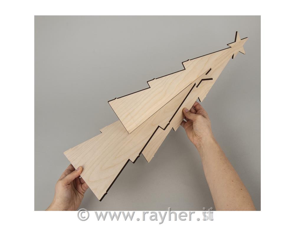 Abete in legno, trespolo 45cm