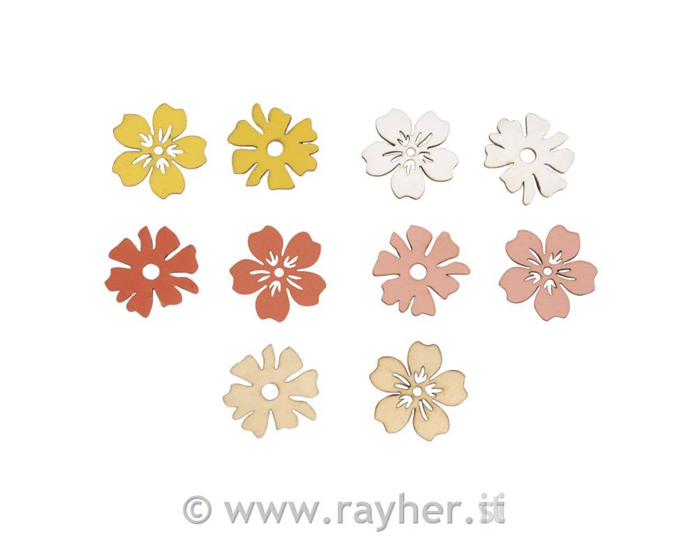 Decorazioni in legno, Fiori, adesivim