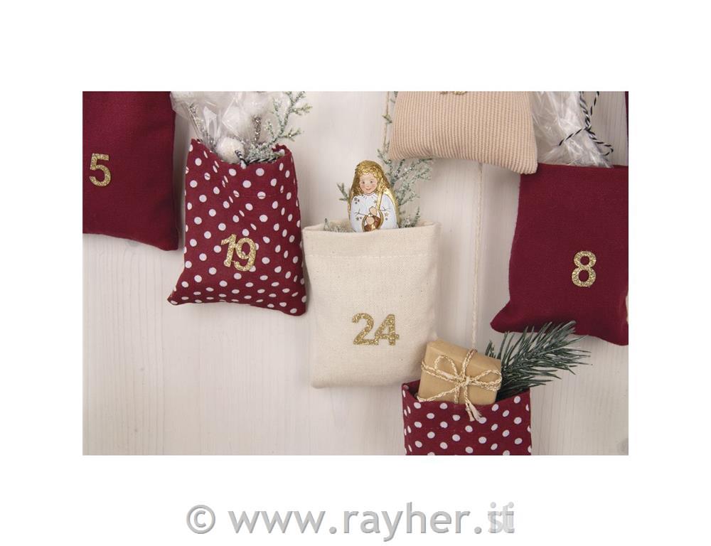 Calendario dell'avvento legno,+ganci per appendere,box 1p