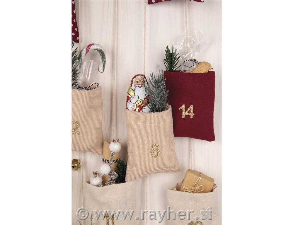 Calendario dell'avvento legno,+ganci per appendere,box 1p
