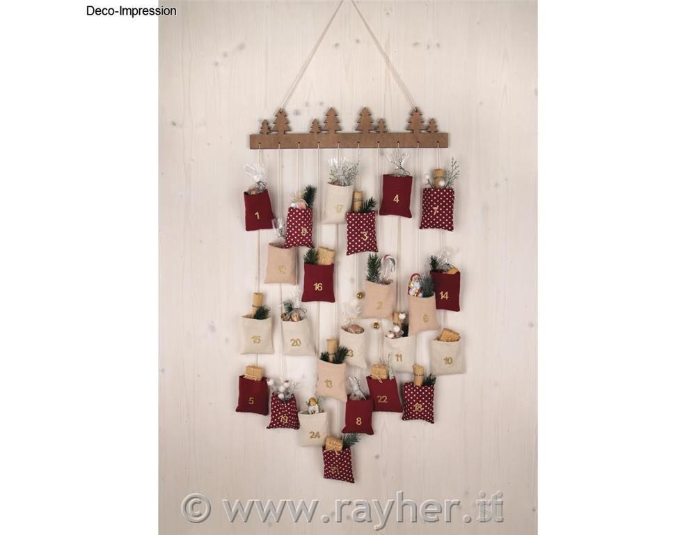 Calendario dell'avvento legno,+ganci per appendere,box 1p