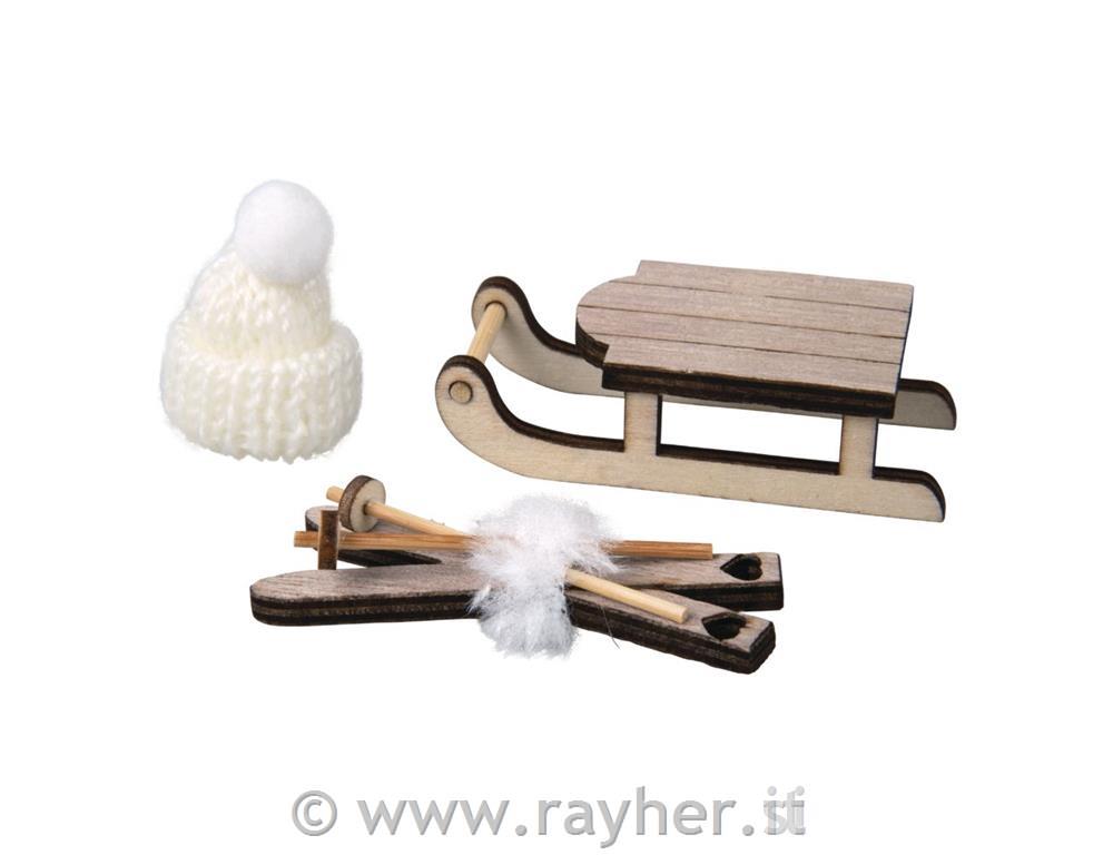 Ornamenti, attrezzatura invernale per laneve, set di 3pz