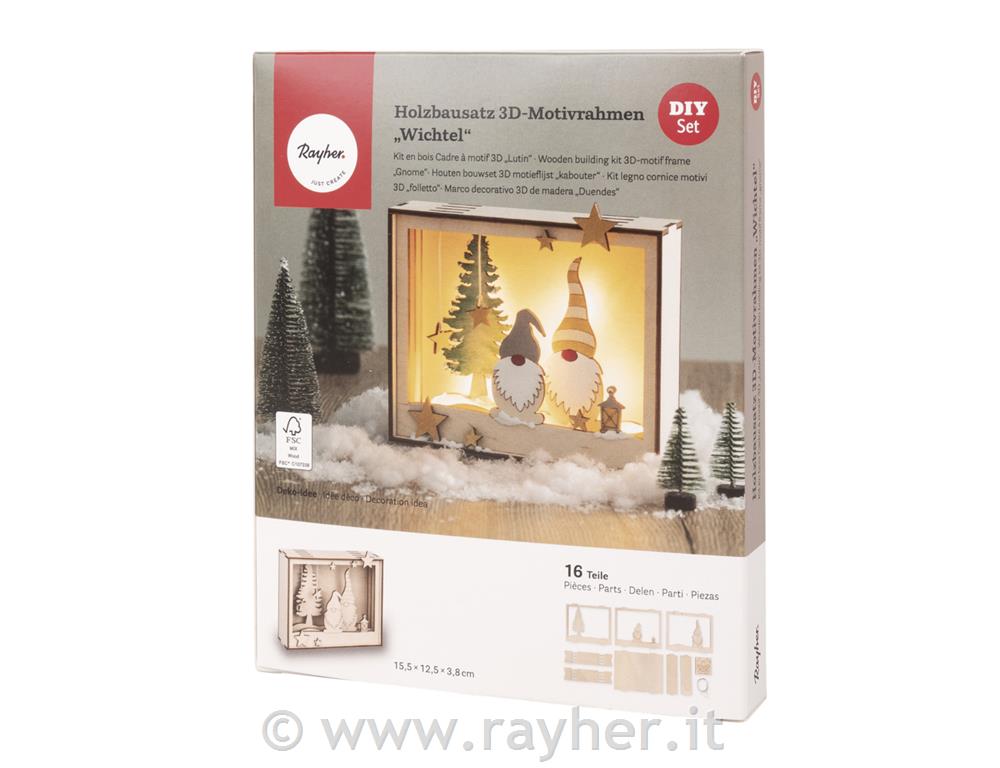Kit legno cornici 3D, inverno,FSC100%