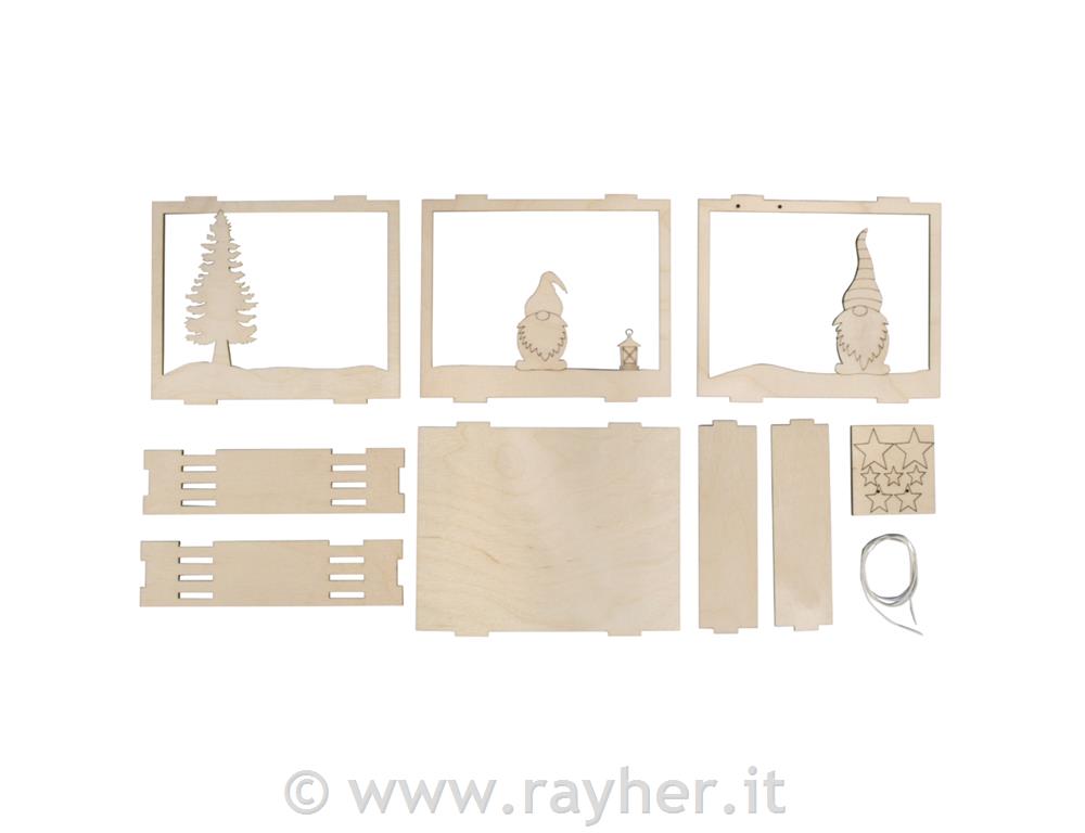 Kit legno cornici 3D, inverno,FSC100%