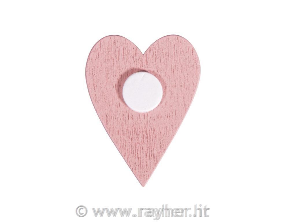 Cuori in legno, 3x4cm, set 9 pz