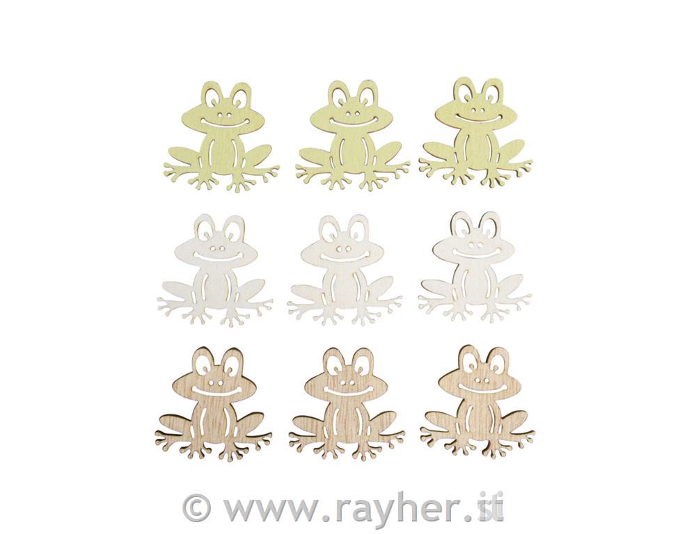 Rane in legno, 4x4cm, set 9 pz