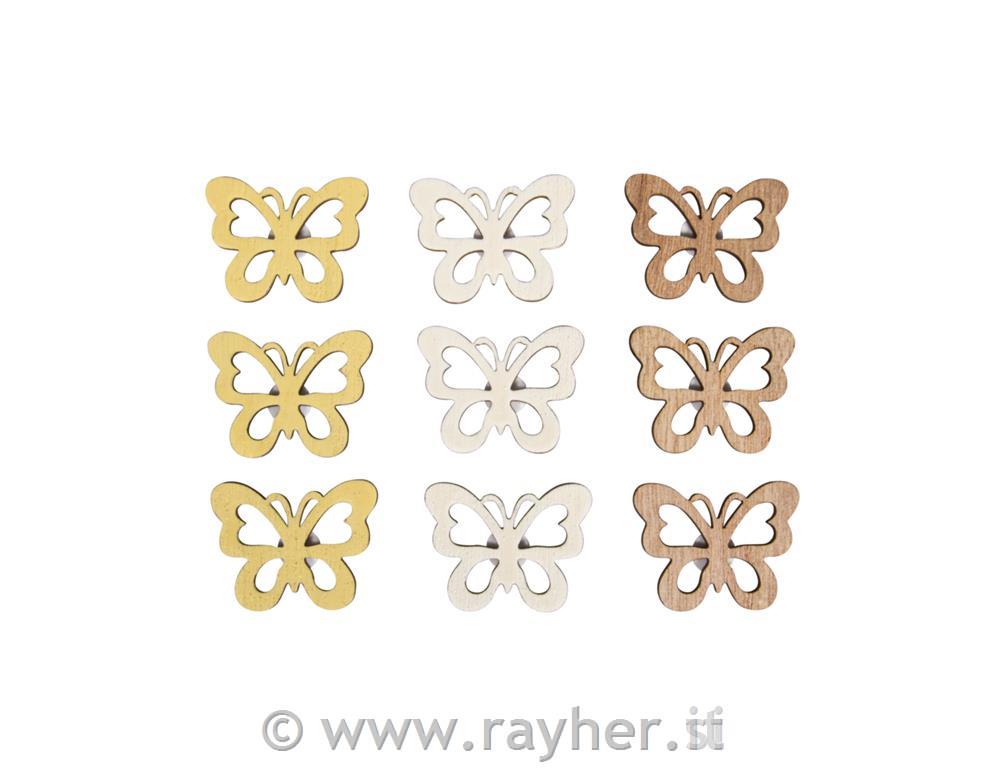 Leseni metulji, 3x4cm, set 9