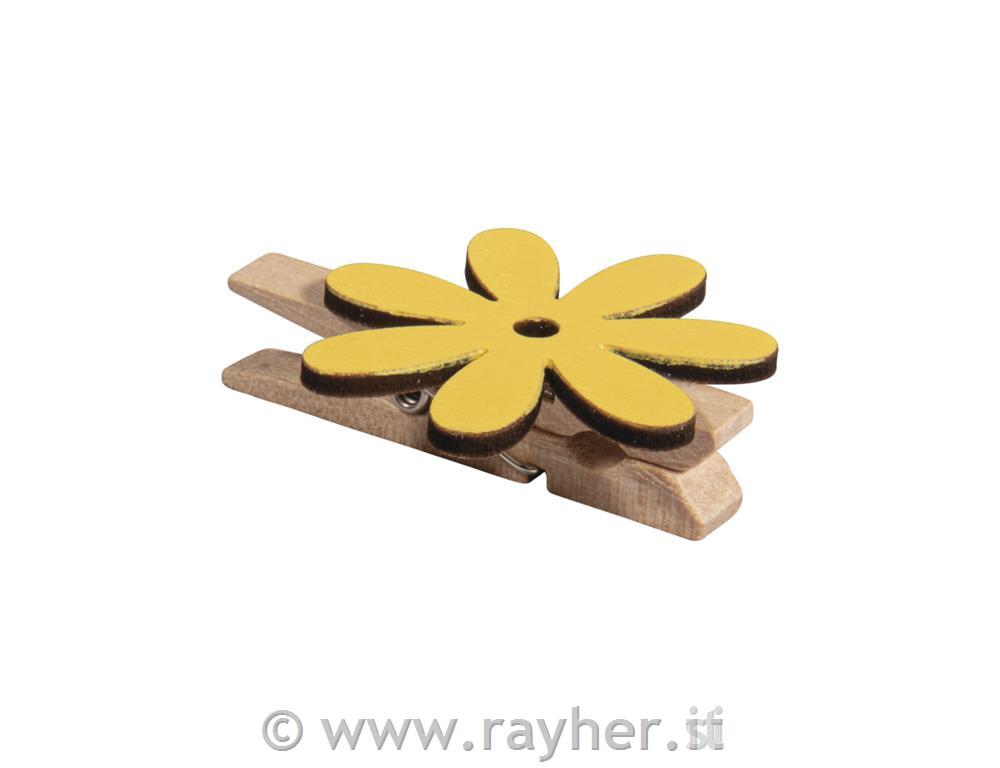 Mollette in legno, farfalle, fiori, set6
