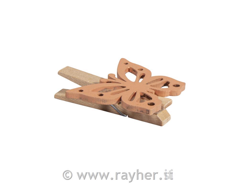 Lesene ščipalke, hiške, rožice, metulji, set 6