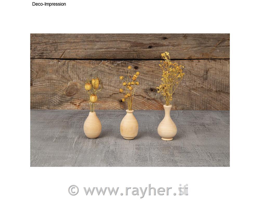 Lesene mini vaze, 4,8-6,4cm, set 3