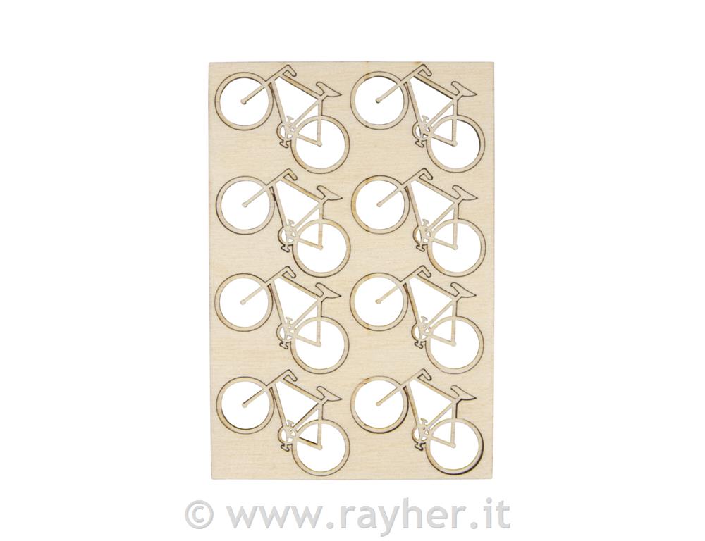 Leseni okraski, kolo, 4,8x2,8cm, set 8