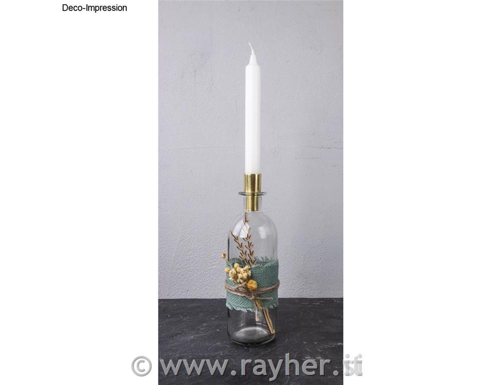 Kovinska svečnika za steklenico, 2,2 in 1,8x5cm, zlata, set 2