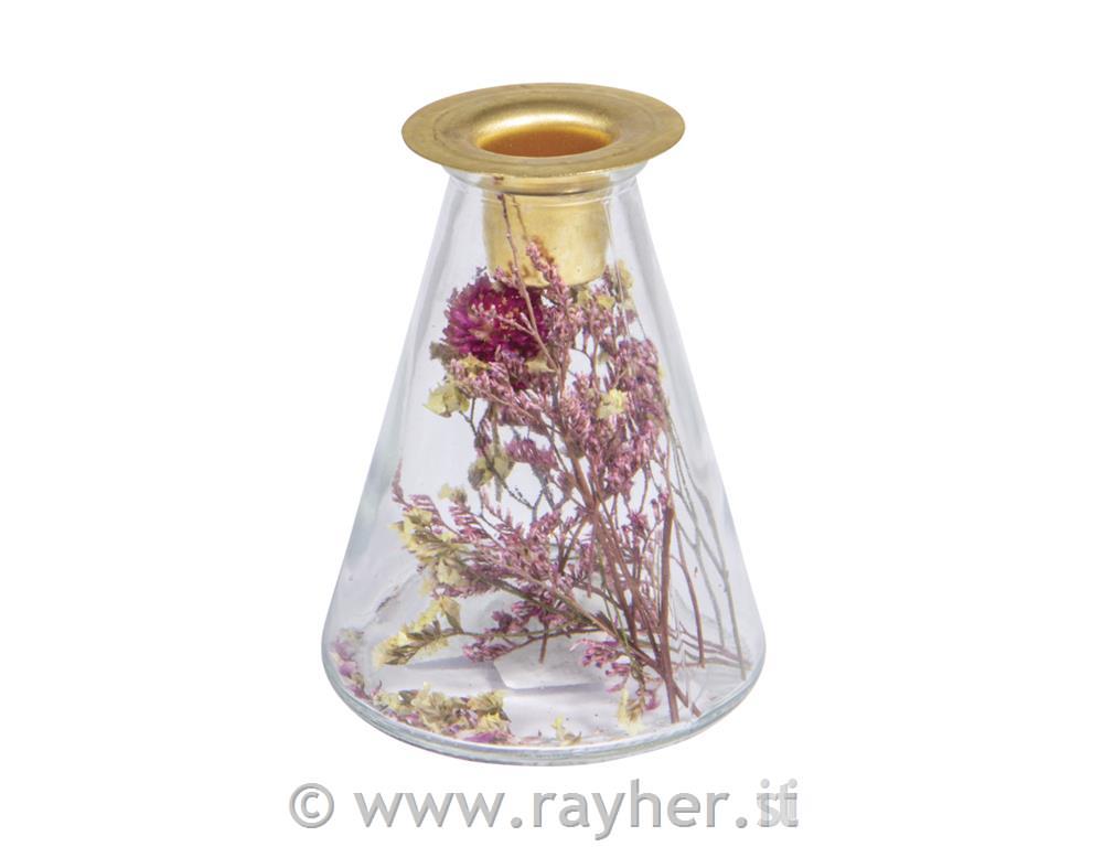 Vaza s suhim cvetjem in svečnikom, 8x12,5cm