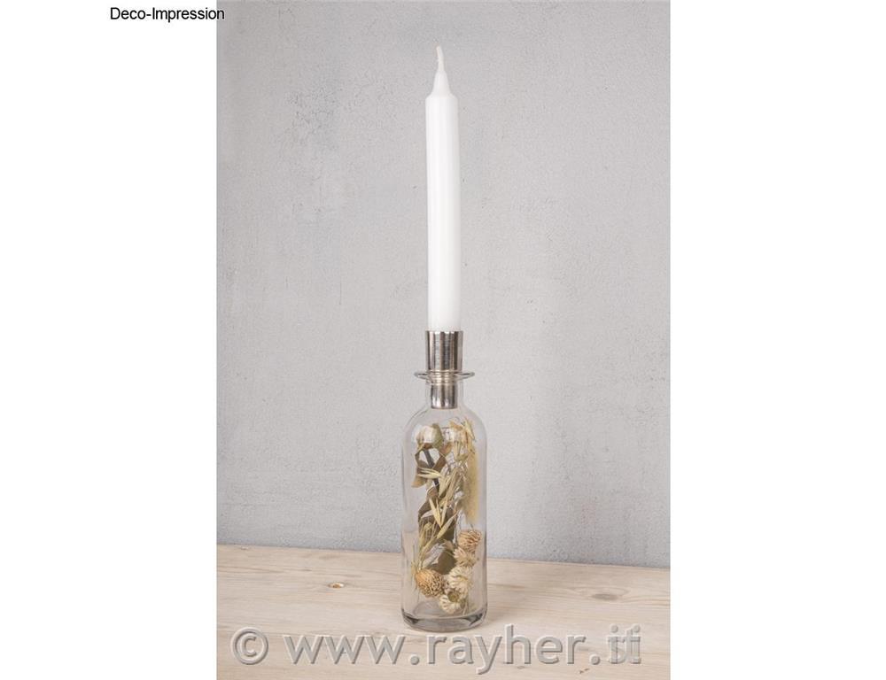 Vaza s suhim cvetjem in svečnikom, 5,5x18,5cm