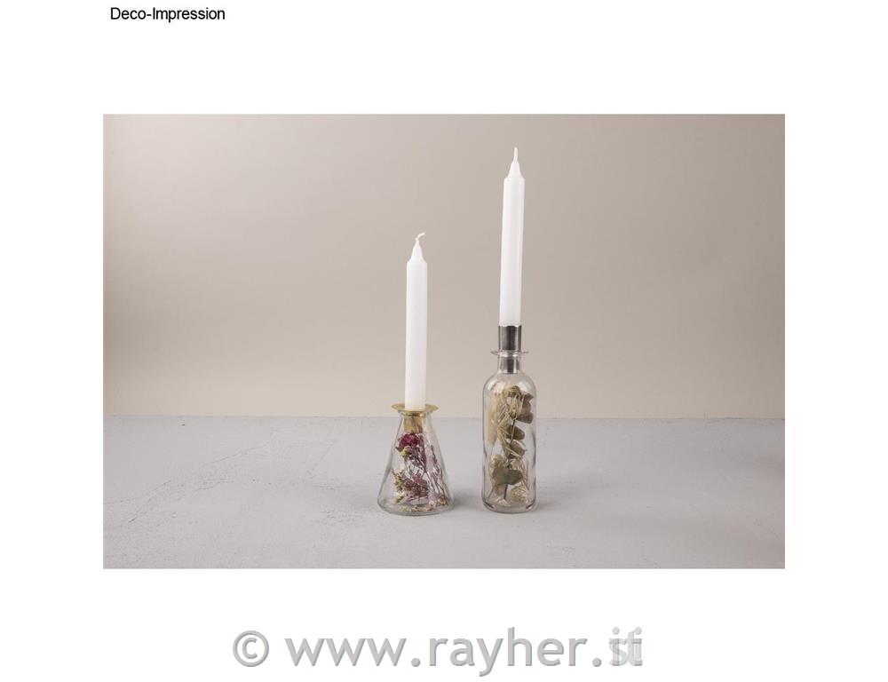 Vaza s suhim cvetjem in svečnikom, 5,5x18,5cm