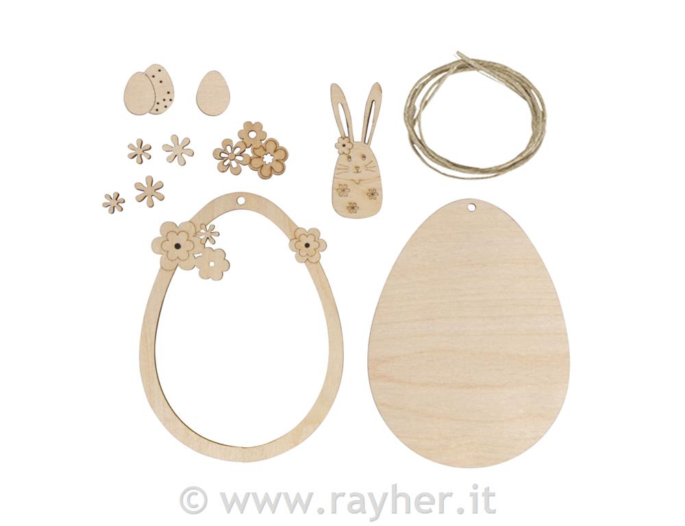 Pendente di legno Uovo di Pasqua, 12 cm