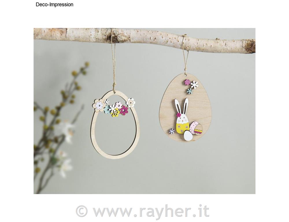 Pendente di legno Uovo di Pasqua, 12 cm