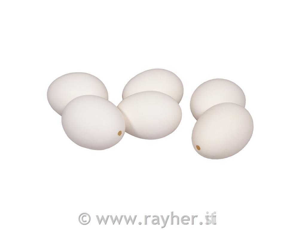 Uova, vuote, 4,5x5,8 cm, set da 6
