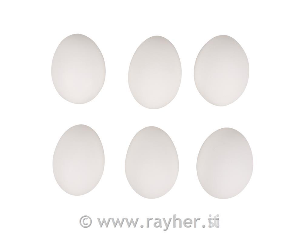 Uova, vuote, 4,5x5,8 cm, set da 6