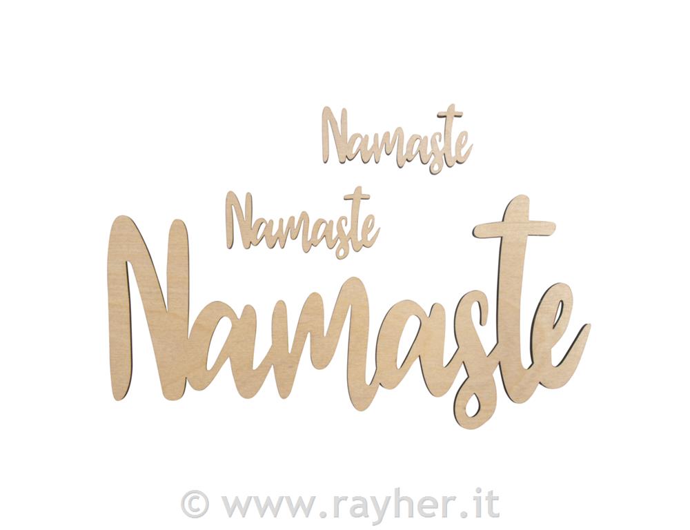 Scritta in legno "Namaste", 8x3,8 cm +25x12cm, set 3
