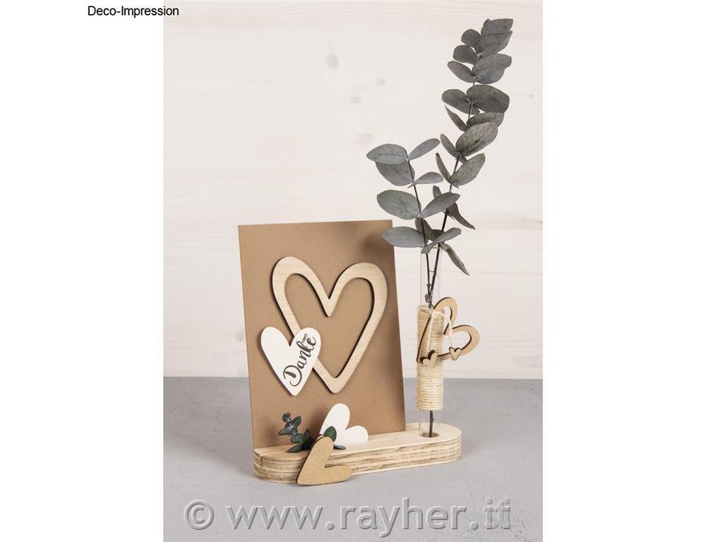 Leseni dekor Srca, 5-10cm, set 12