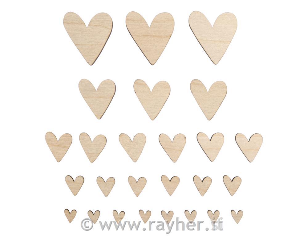 Decorazioni in legno a forma di cuore, 1
