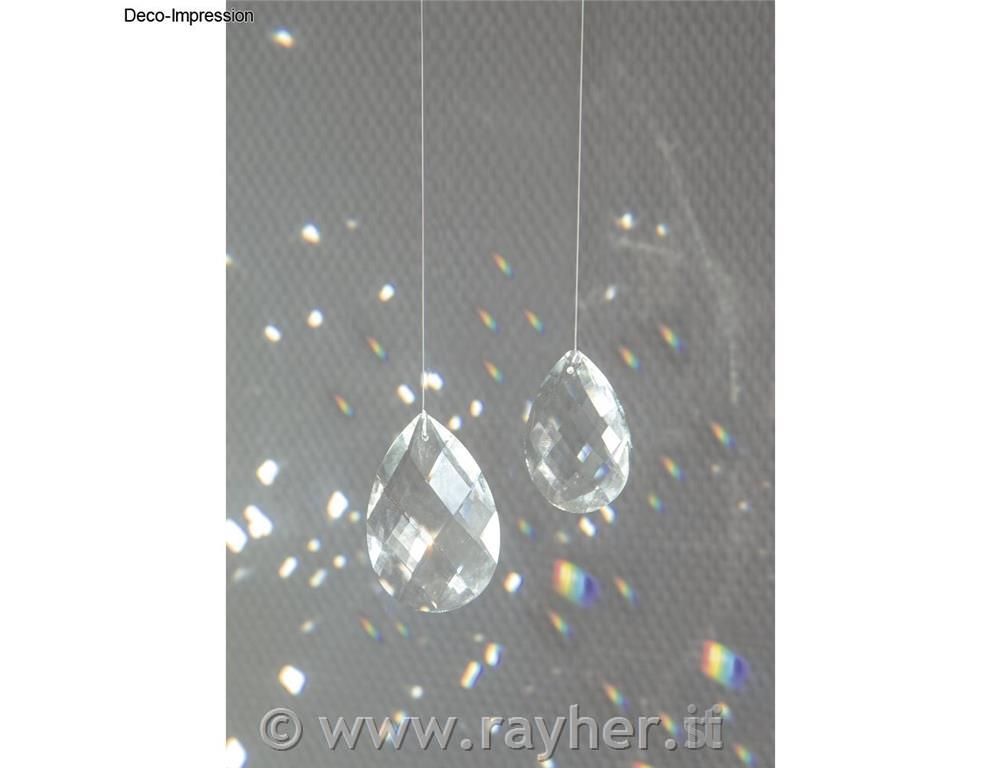 Suncatcher, 3.4x5+4.1x6.2cm, +nylon thread, box 2pcs