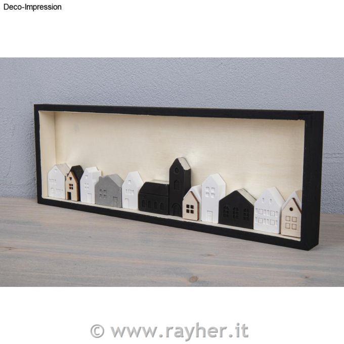 Leseni okraski Hišice 2,5-3,5 cm 24 kos