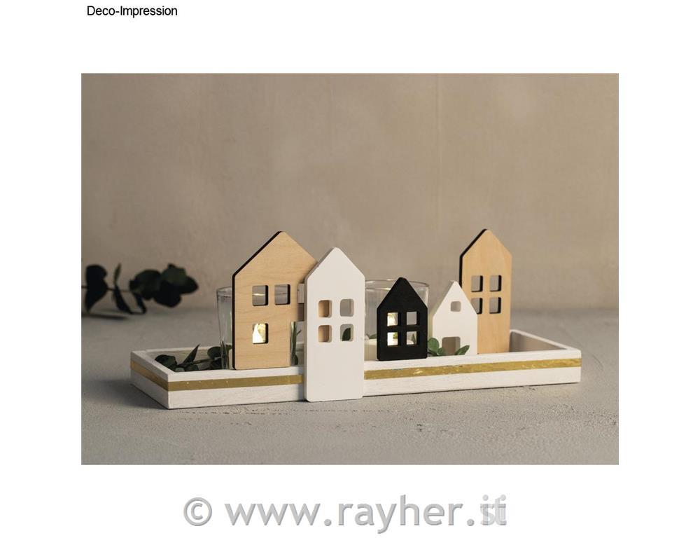 Decorazioni in legno Case 5,5-10 cm4 pezzi spessore 6 mm