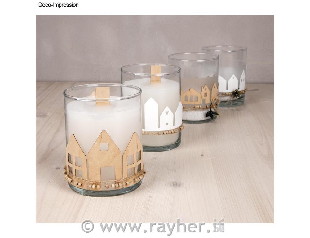 Plywood Light up houses, natural, 5.5-10cm 1 mm thick 8 pcs