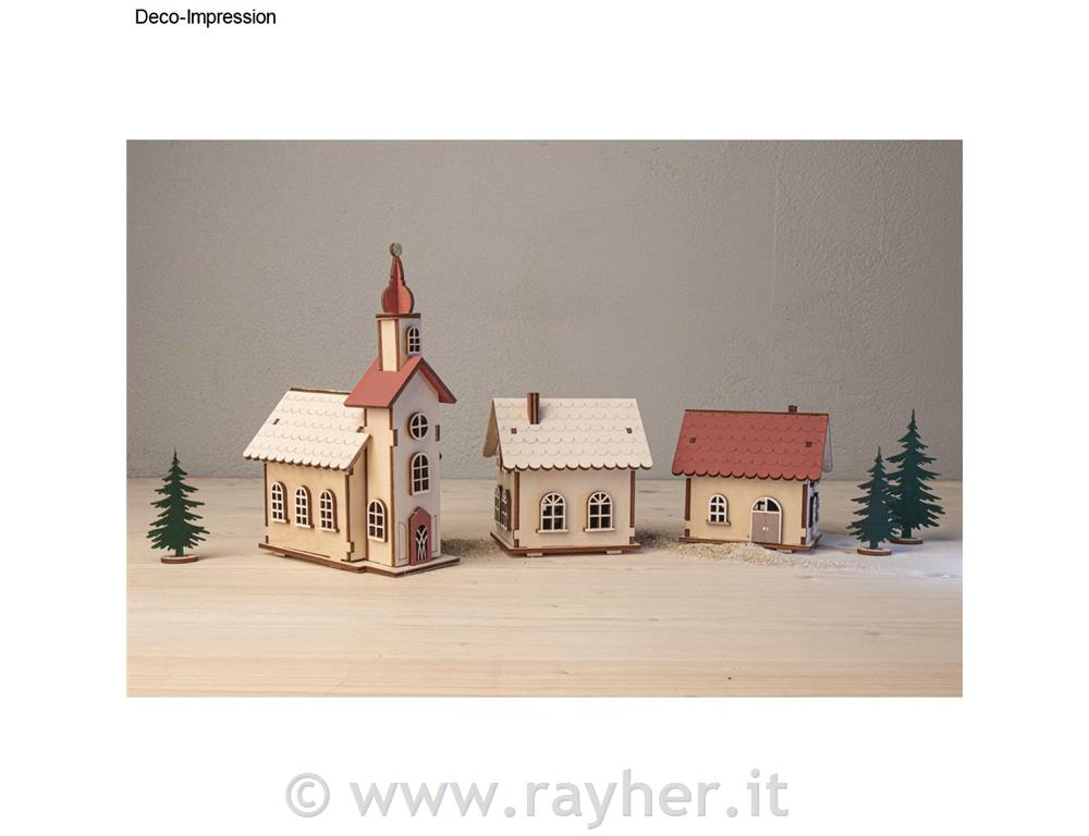 Puzzle in legno Villaggio 84 pezzi 7-19, luci LED