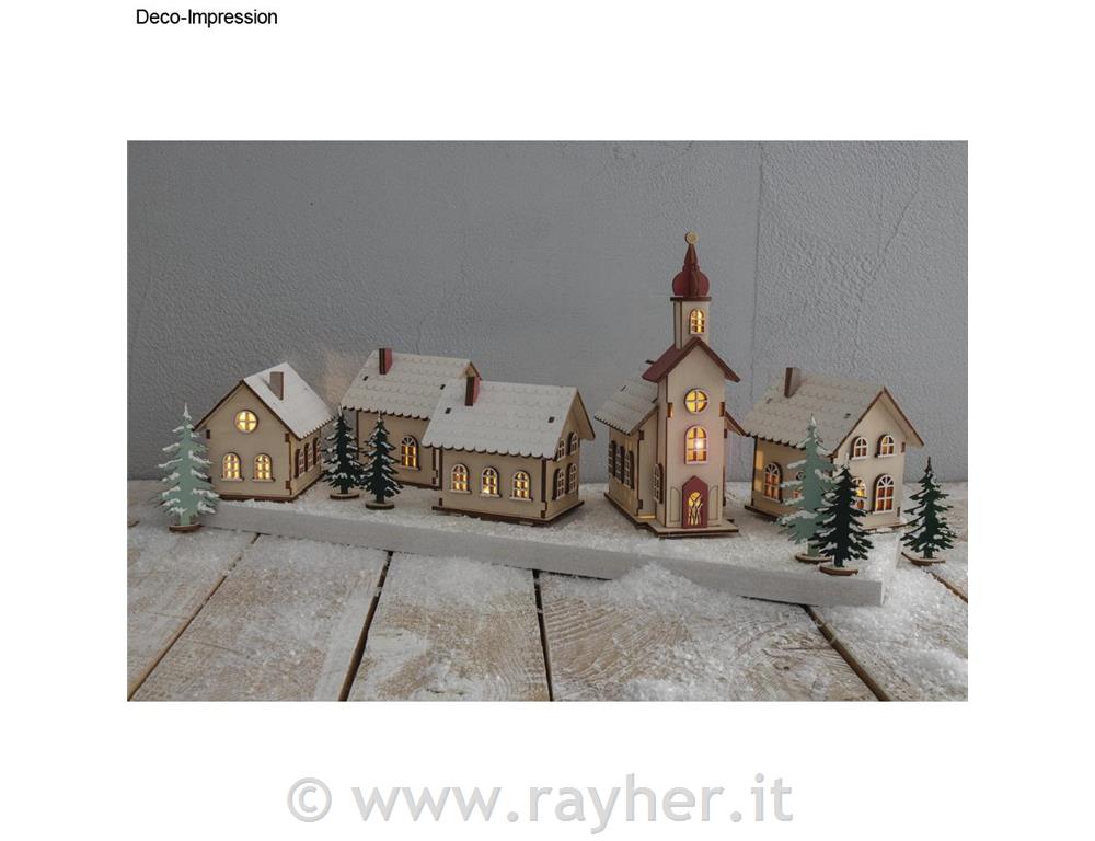 Puzzle in legno Villaggio 84 pezzi 7-19, luci LED