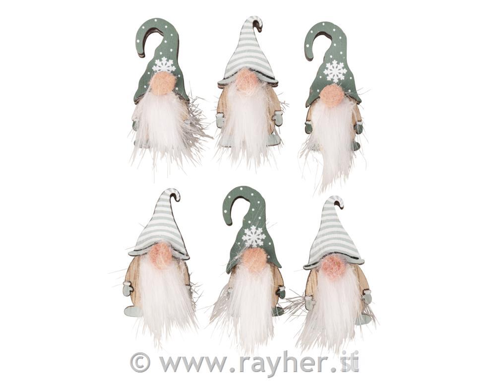 Leseni okraski Palčki 2,3x4,5 cm 6 kosov