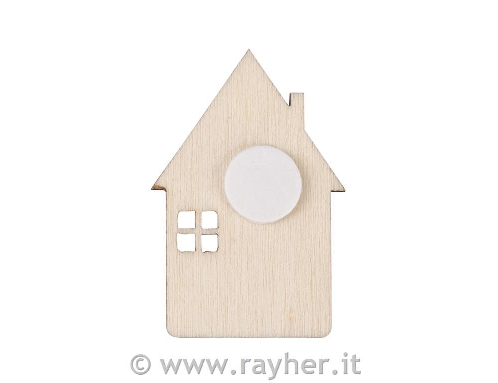 Leseni okraski Hišice 2,6x3,9 cm 12 kos