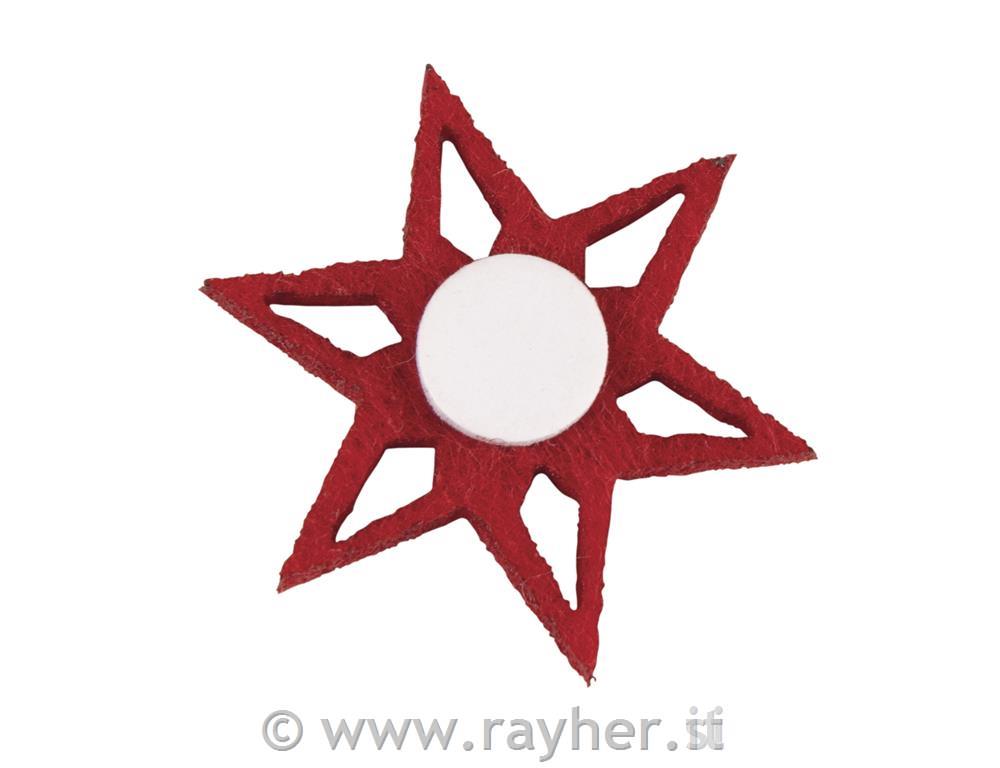 Ornamenti in feltro Fiocco di neve, stela, ali 3,5-5,4 cm 11 pezzi
