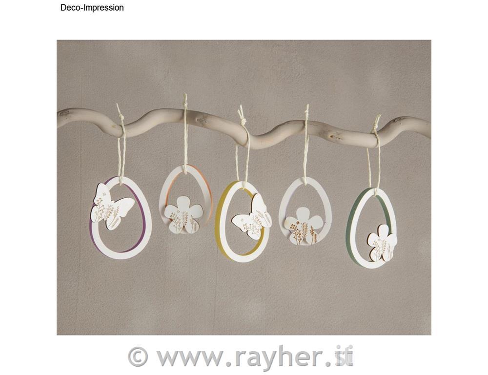 Ornamenti in legno Floreali 3,3-3,6 cm10 pezzi