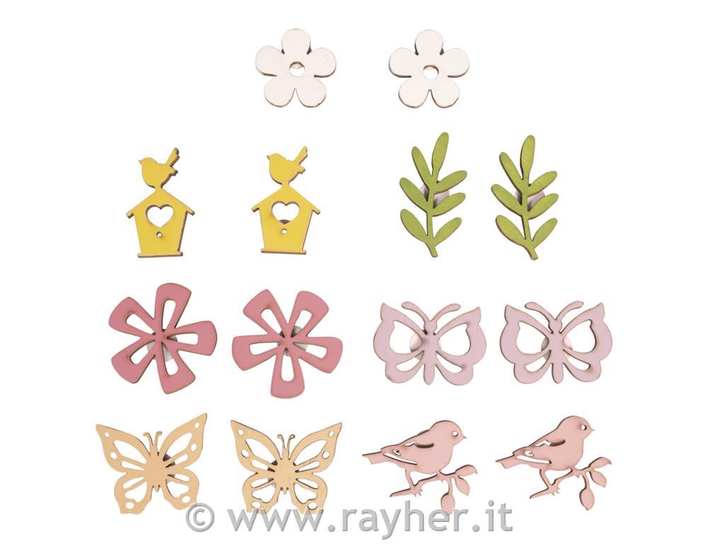 Decorazioni in legno Estate 2,6-4,3 cm14 pezzi