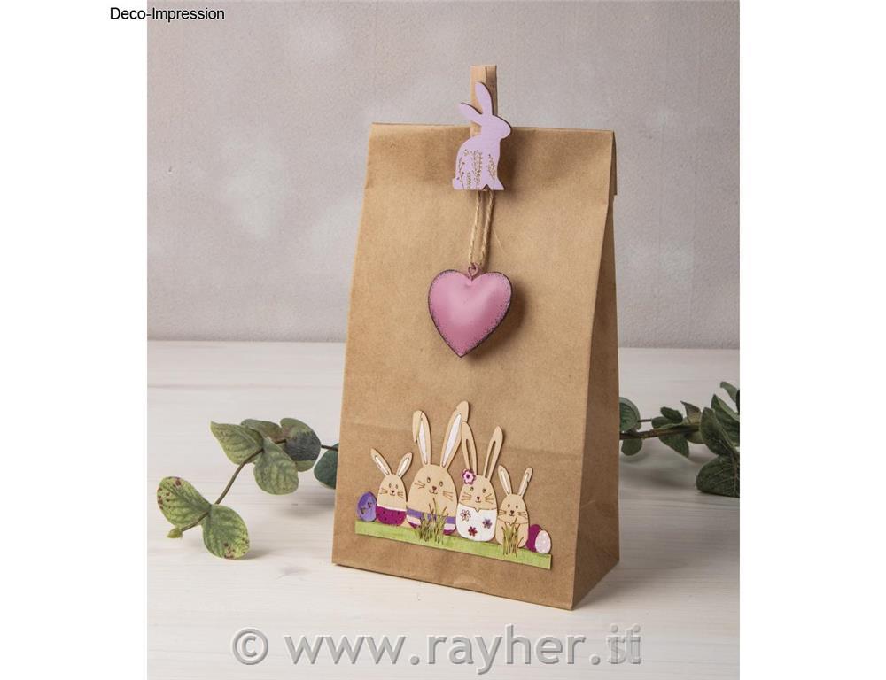 Leseni okraski Velikonočni zajčki 3,9-8,8cm, 14 kosov