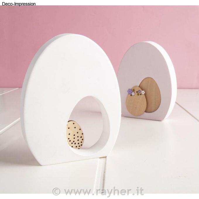 Okraski iz furnirja Velikonočna jajca, 2-8 cm, deb. 1mm, 18 kosov