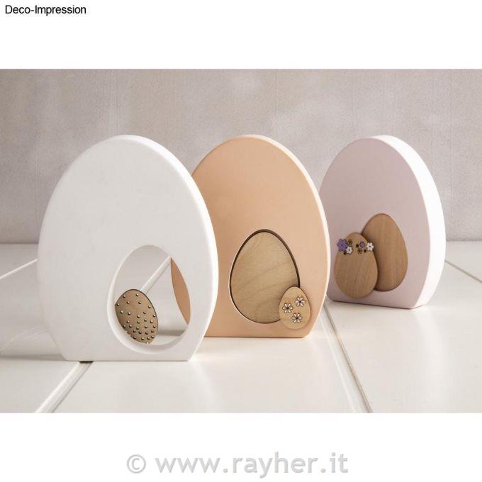 Okraski iz furnirja Velikonočna jajca, 2-8 cm, deb. 1mm, 18 kosov