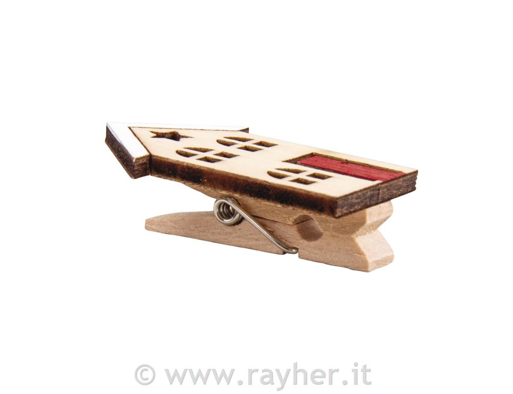 Hišice, ščipalke 2.6/2.9x4.3cm, 6 kom