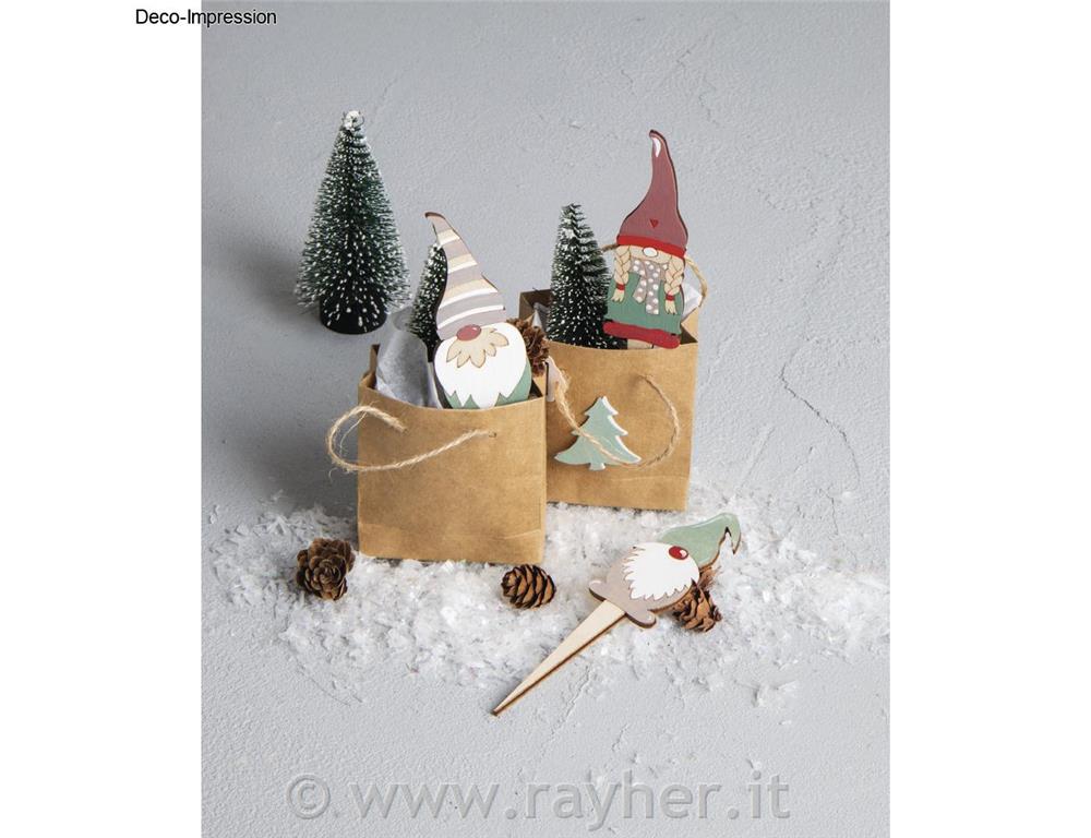 Lesena dekoracija, Palčki, 13.3-15cm, set 6